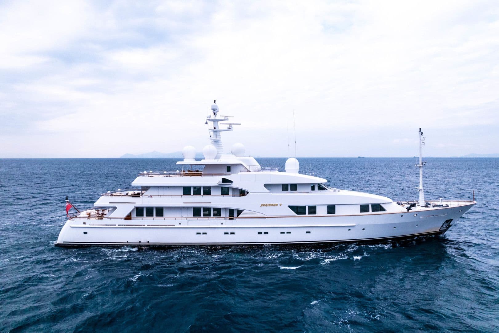 A motor yacht at sea